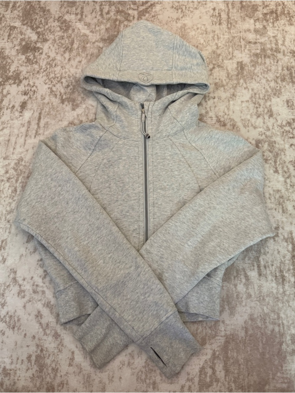Lululemon Scuba Full-Zip Cropped Hoodie Light Gray Size 4